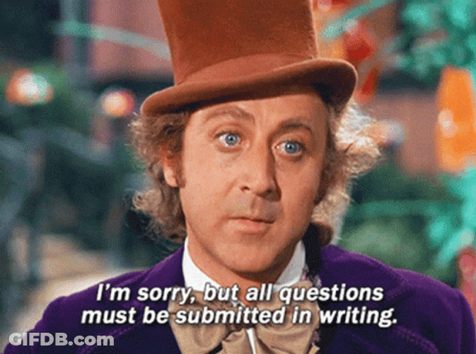 Willy Wonka Letter Writing GIF