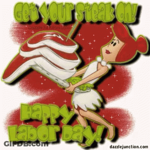 Wilma Flintstone Good Morning Happy Labor Day GIF
