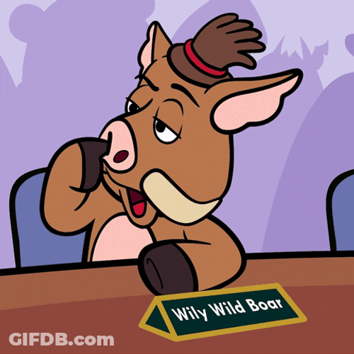 Wily Wild Boar Getting Caught Picking Its Nose GIF