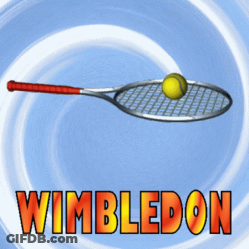 Wimbledon Tennis Racket And Ball GIF