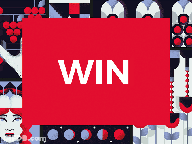 Win Text In Colorful Background GIF