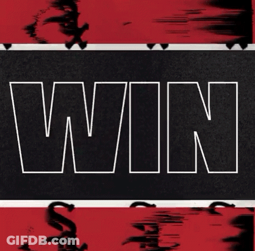 Win Text On Black Background GIF