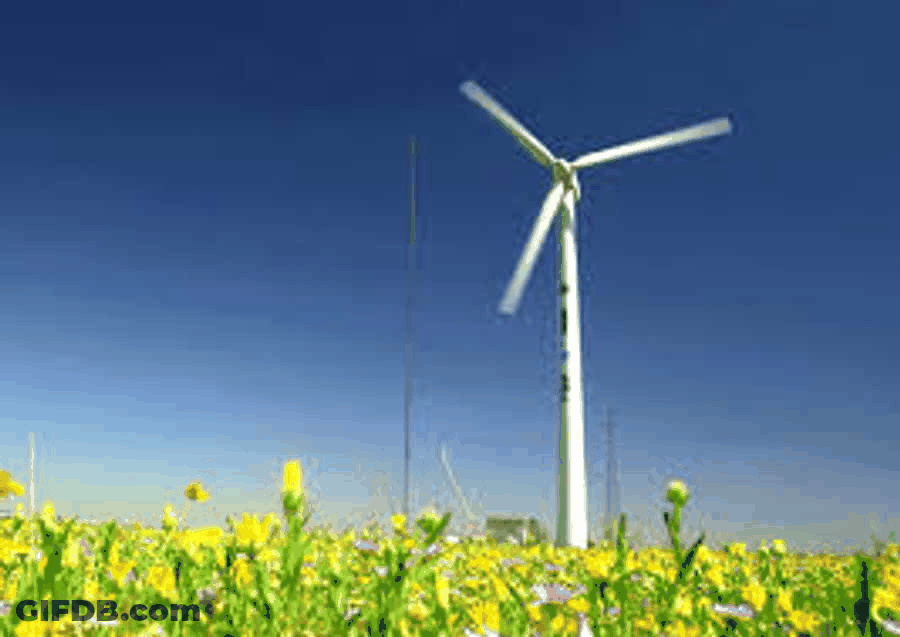 Wind Turbine Beautiful Scenery GIF