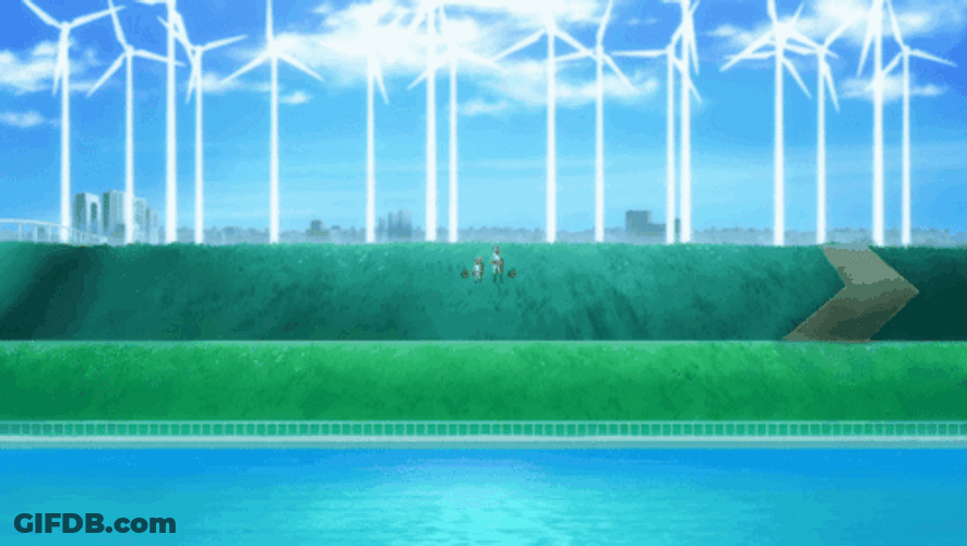 Wind Turbine Cluster Anime GIF