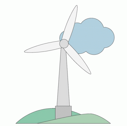 Wind Turbine Cute Animation GIF