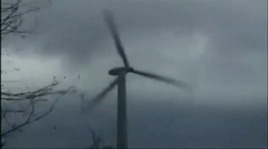 Wind Turbine Destroyed By Wind Gust GIF