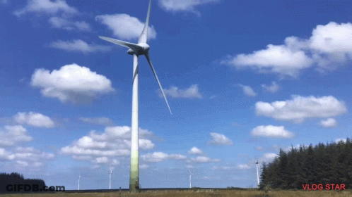 Wind Turbine In Field Saying Vlog Star GIF
