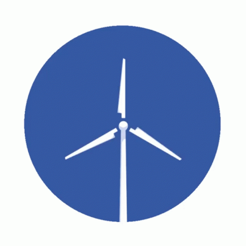 Wind Turbine Inside Blue Circle GIF