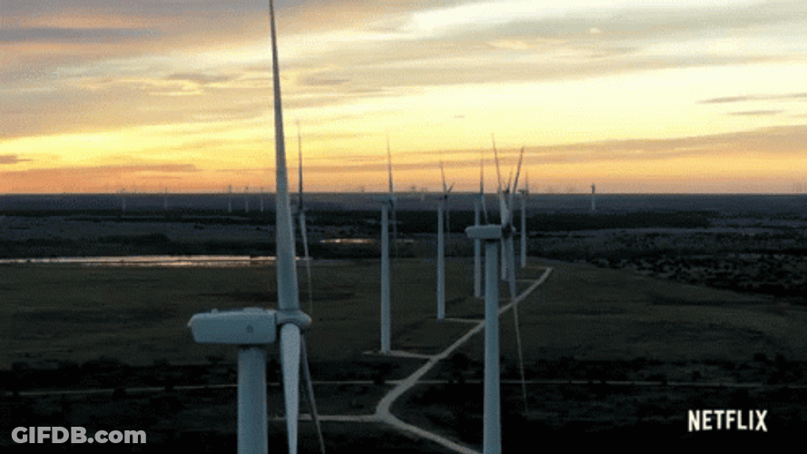 Wind Turbine Lined Up GIF