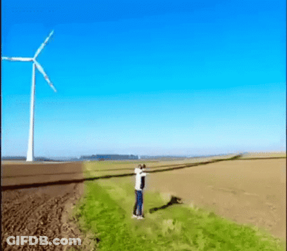 Wind Turbine Shadow Jumping GIF