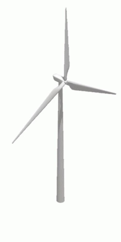 Wind Turbine Slow Rotation GIF