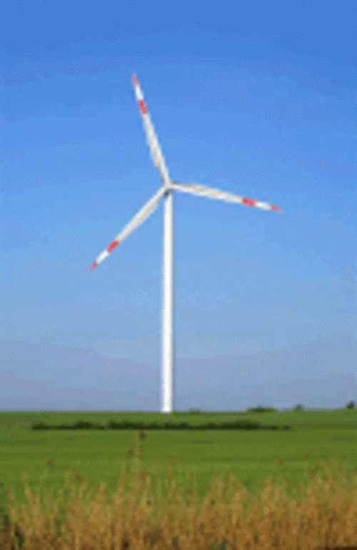 Wind Turbine With Red Tip GIF
