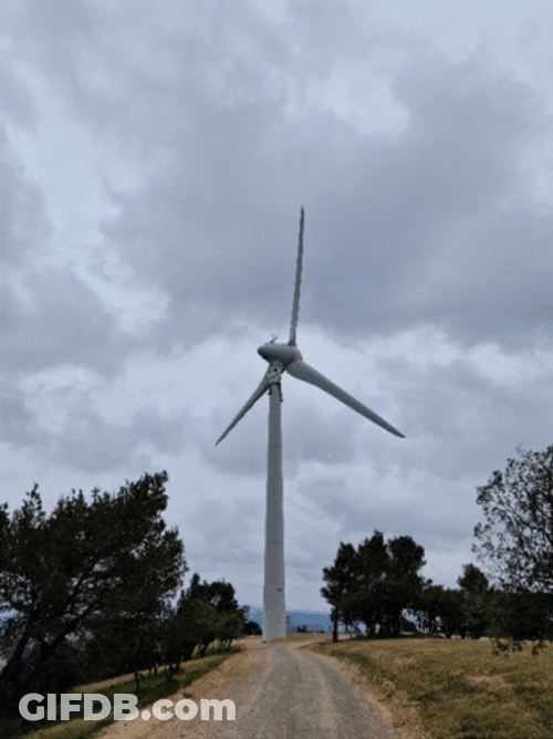 Wind Turbine Zoomed In GIF