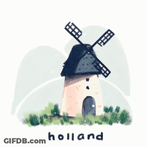 Windmill With Holland Text GIF
