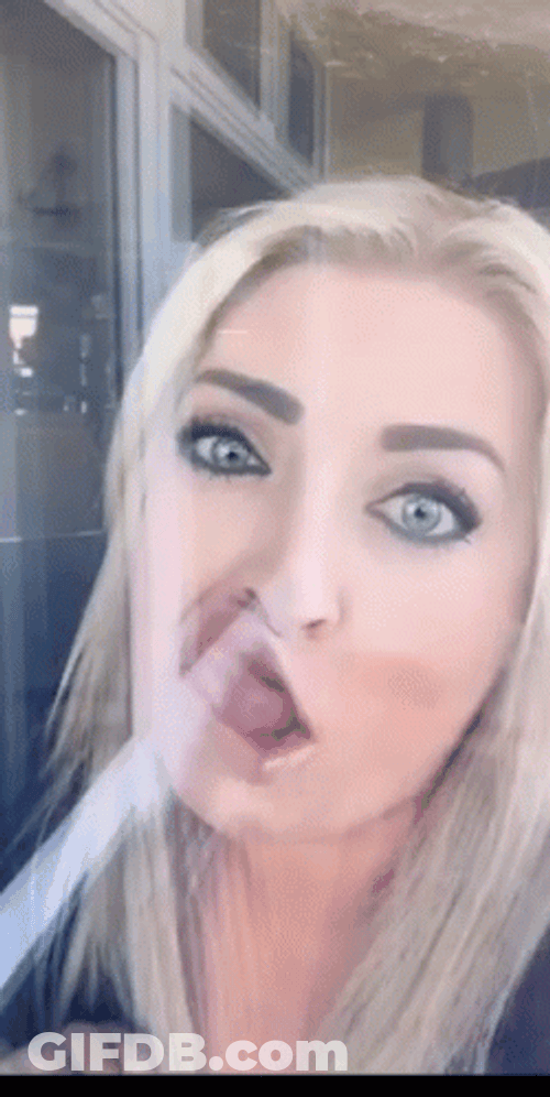 Window Licker Blonde Girl GIF