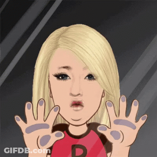 Window Licker Blonde Girl Animation GIF