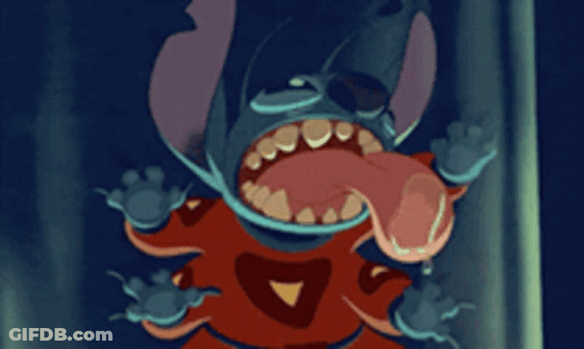 Window Licker Gross Stitch Cartoon Character GIF