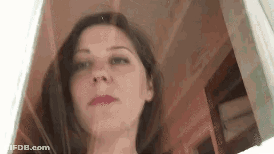 Window Licker Woman Dilated Eyes GIF