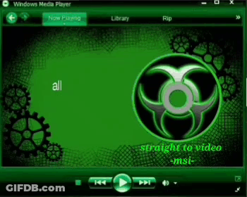 Windows Media Player Green Background Gears Straight To Video GIF