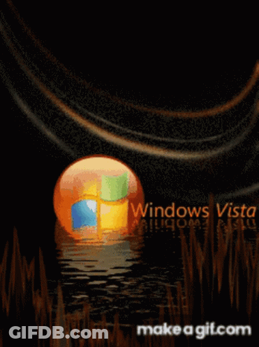 Windows Vista Logo Floating In Water GIF