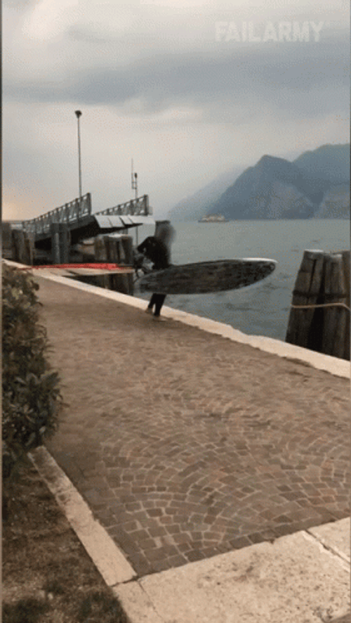 Windsurfing Jump Fall GIF