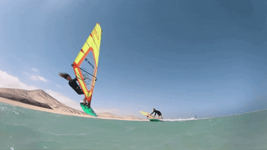 Windsurfing Tumbling Animation GIF