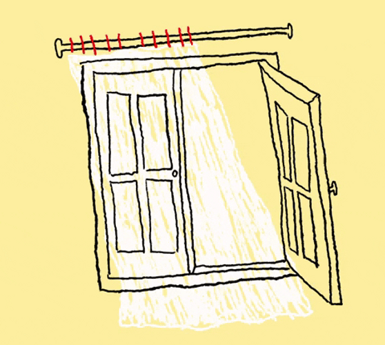 Windy And Curtain Opening GIF