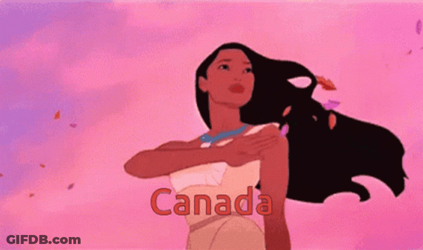 Windy Canada Pocahontas Waving GIF