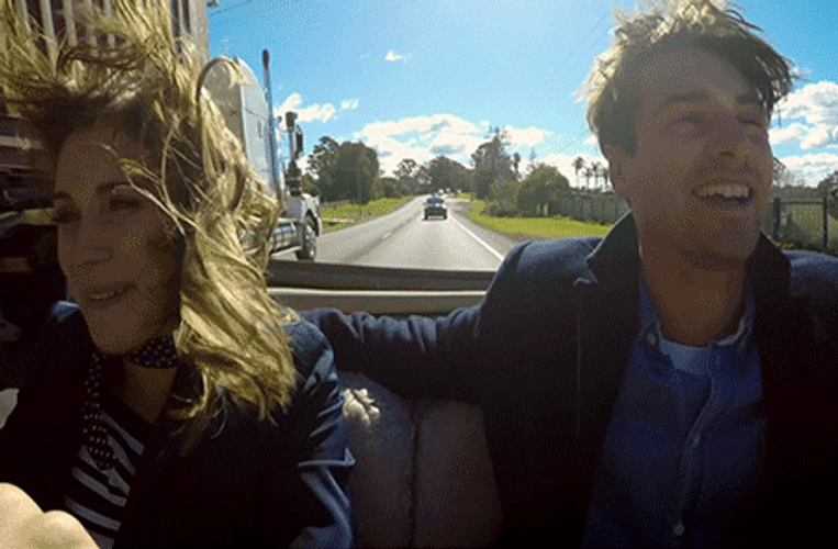 Windy Car Ride GIF