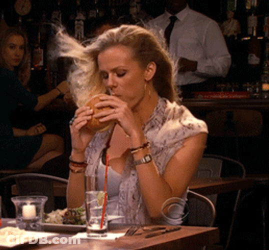 Windy Effect Eating Burger GIF