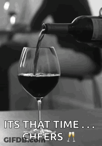 Wine Bottle Poured Into Glass Cheers GIF