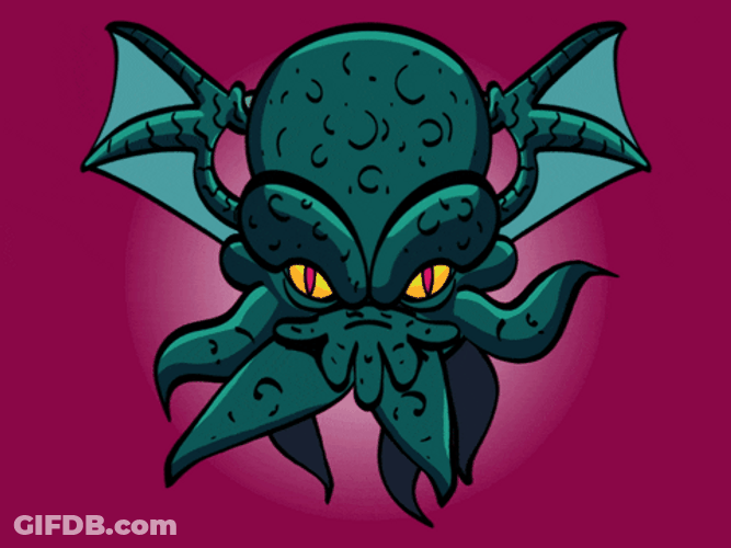 Winged Cosmic Entity Cthulhu Animation GIF