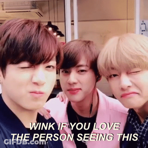 Wink If You Love The Person Seeing This Three Young Men GIF