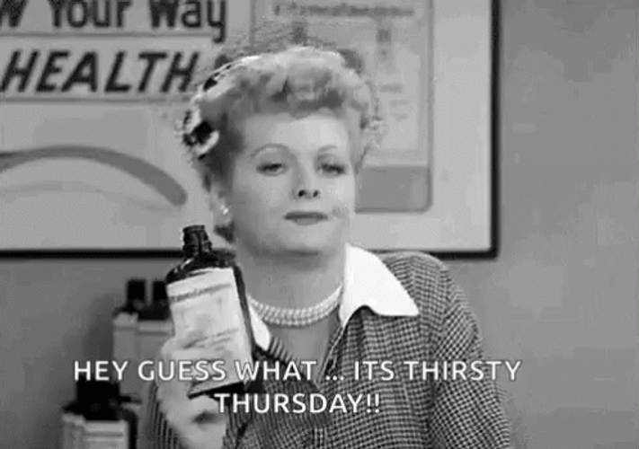 Winking Drunk Women Thirsty Thursday GIF