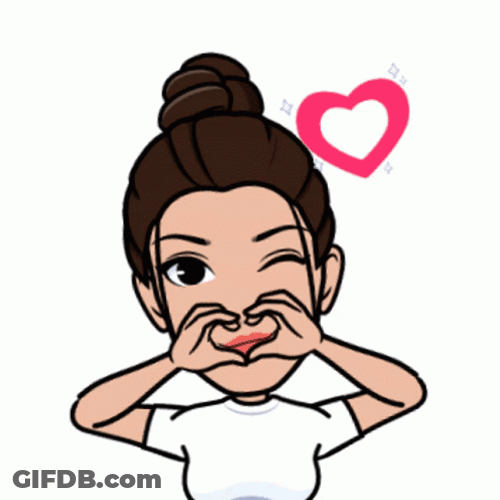 Winking Girl Formed Hand Animated Heart GIF