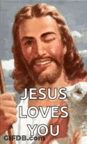 Winking Jesus GIF