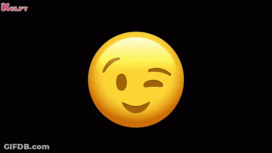 Winky Face Black Screen GIF
