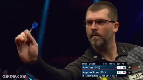 Winmau Dart Board First Round International Darts Open GIF