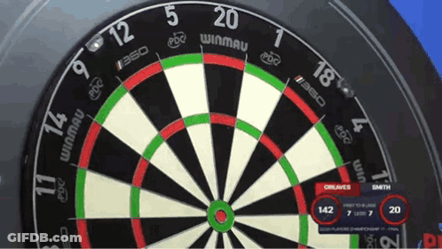 Winmau Dart Board Score 142 GIF