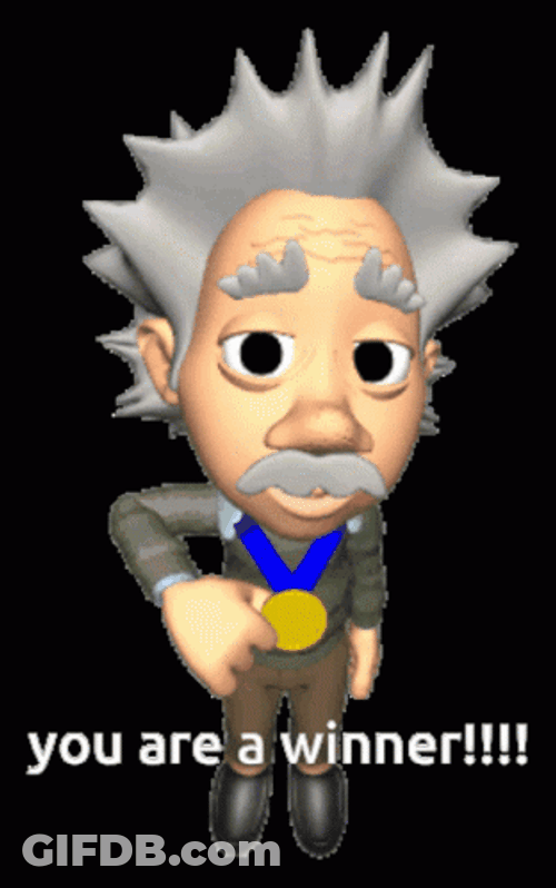 Winner Albert Einstein GIF