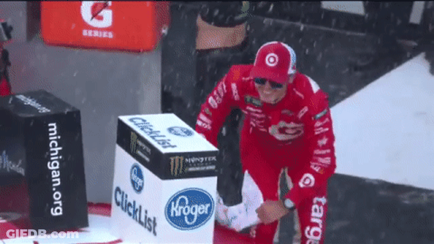 Winner Kyle Larson Waving Towel GIF