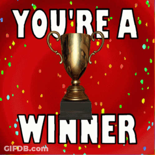 Winner Trophy With Red Background GIF