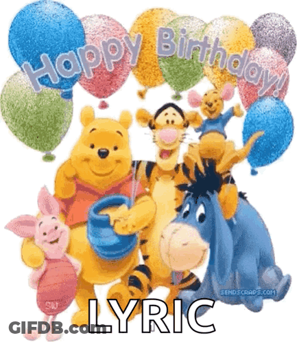 Winnie The Pooh And Friends Birthday Card GIF