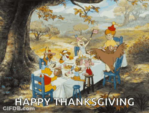 Winnie The Pooh And Friends Happy Thanksgiving GIF