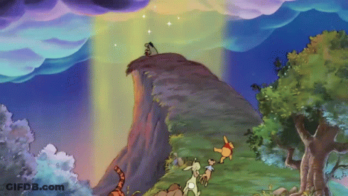 Winnie The Pooh And Friends On A Hill GIF