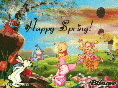 Winnie The Pooh And Friends Spring Greeting Card GIF