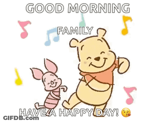 Winnie The Pooh And Piglet Dancing Good Morning GIF