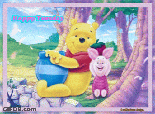 Winnie The Pooh And Piglet Happy Tuesday GIF