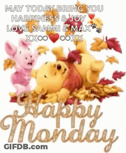 Winnie The Pooh And Piglet Laying On Leaves GIF