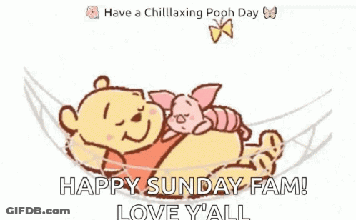 Winnie The Pooh And Piglet Sleeping In Hammock Sunday GIF